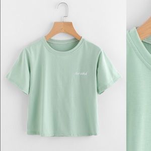 Mint Green New York Crop Top